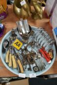 Tray Lot of Metal Collectibles Including Keys and