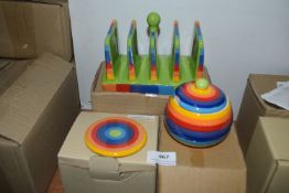 *Set of Rainbow Stripe Toaster, Sugar Bowl, and Co