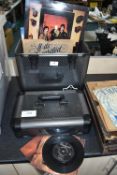 Record Case and Contents, LP, 45s, and 78s