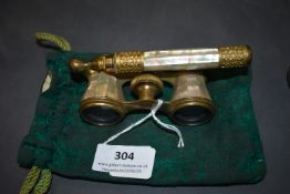 Pair of Vintage Mother of Pearl Inlaid Opera Glass