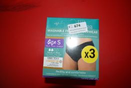 *Two 3pks of Washable Period Underwear Size: S