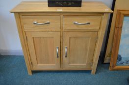 Solid Light Oak Two Door Cupboard