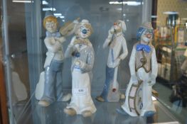 Four Pottery Circus Clowns by Cascades