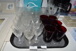 Cut Glass Lead Crystal Drinking Glasses, etc.