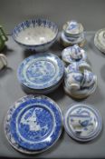 Chinese Blue & White Plates, Part Tea Set, etc.