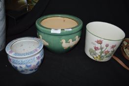 Three Pottery Planters