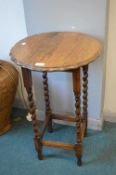 1930’s Oak Barley Twist Occasional Table with Piecrust Edge
