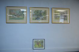 Three Large and One Small Watercolours by F.C. Lay