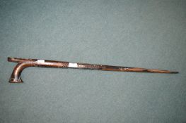 Carved Eastern Style Walking Stick