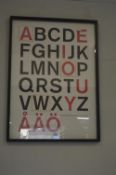 Framed Alphabet Typography Print