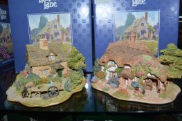 Two Lilliput Lane Cottages “Cruck End” and “The Pottery”