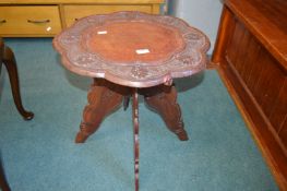 Carved Eastern Wooden Folding Occasional Table