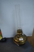Brass Oil Lamp with Font and Chimney