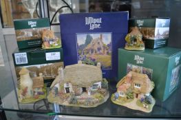 One Large Lilliput Lane “Old Mother Hubbard’s” Cottage, and Four Small Cottages