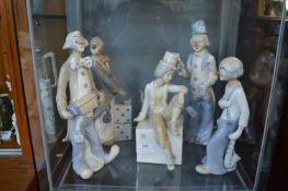 Five Pottery Circus Clowns by Cascades