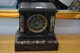 Victorian Slate & Marble Mantel Clock