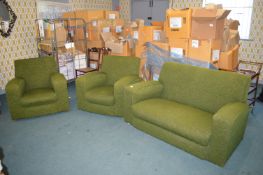1930’s Green Upholstered Three Piece Suite