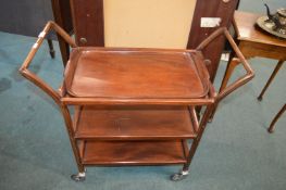 Vintage Mahogany Three Tier Tea Trolley