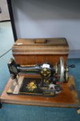 Vintage Jones Manual Sewing Machine with Case