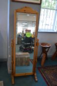 Solid Pine Framed Cheval Mirror
