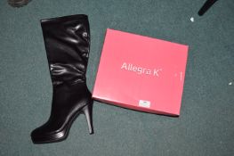 Allegra K Lady’s Black Boots Size: 8
