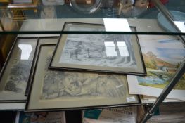 Framed Pictures and Prints, Pencil Sketches, etc.