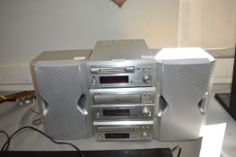 Denon Mini Disc Audio System with Unmarked Speakers