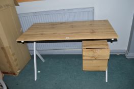 Wood Effect Office Desk with Two Drawer Unit