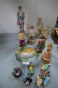 Pottery Figurines, etc.
