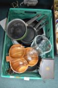 Kitchenware, Pans, Glassware, etc.