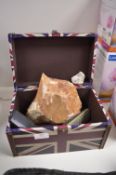 Union Jack Box Containing Rocks and Remotes