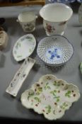 Pottery Vases and Dishes Including Coalport, etc.