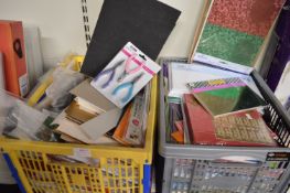 Two Crate of Card Making Paper and Card