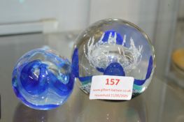 Two Caithness Glass Paperweight “Moon Crystal” and “Acquiescence”