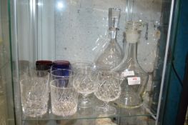 Two Glass Decanters and Tumblers