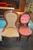 Victorian Nursing Chair plus Occasional Chair