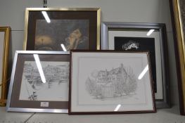 Framed Pencil Sketches and Prints