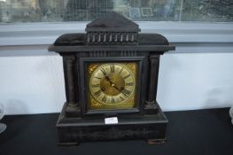 Victorian Ebonised Wood Cased Mantel Clock