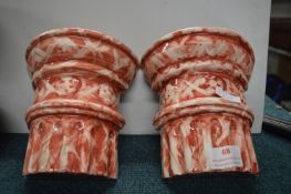 Two Pottery Wall Pockets