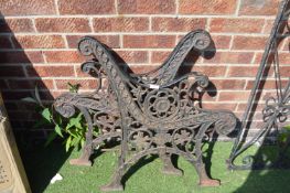 Pair of Cast Iron Garden Bench Ends