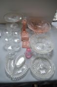 Pressed Glass Bowls and Cake Stands etc.