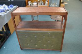 1960’s Cocktail Bar with Beaten Copper Top and Studded Leatherette Front Panel