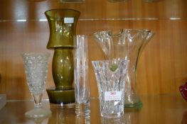 Five Assorted Glass Vases