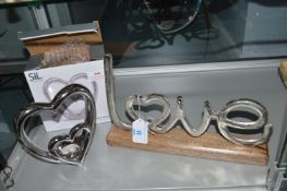 Tealight Holder and Love Sign