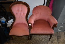Two Pink Upholstered Chairs