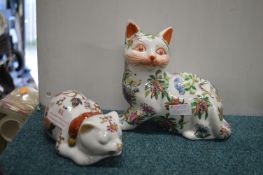 Two Chinese Pottery Cats