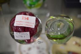 Two Glass Paperweights Including Selkirk