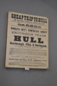 Reproduction Victorian Hull Railway Poster Mounted on Board