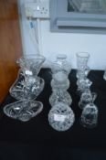 Cut Glass Lead Crystal Vases and Bowls etc.