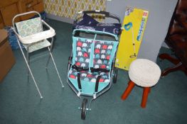 Stroller, Folding Baby Chair, Stool, and a Metal Detector